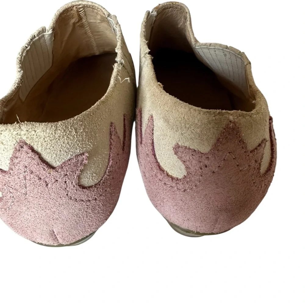 Oak Tree Western Suede Booties Pink Cream Size 8